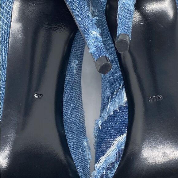 DOLCE & GABBANA Patchwork denim ankle boots with rhinestone buckle - Picture 16 of 16